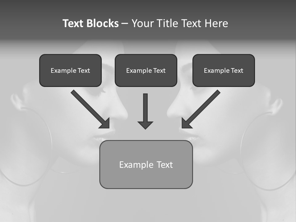 A Woman's Face Is Shown In Black And White PowerPoint Template