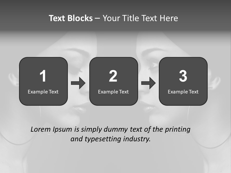 A Woman's Face Is Shown In Black And White PowerPoint Template