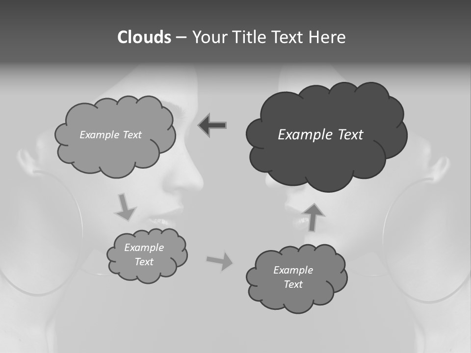 A Woman's Face Is Shown In Black And White PowerPoint Template