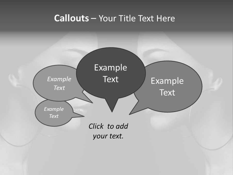 A Woman's Face Is Shown In Black And White PowerPoint Template