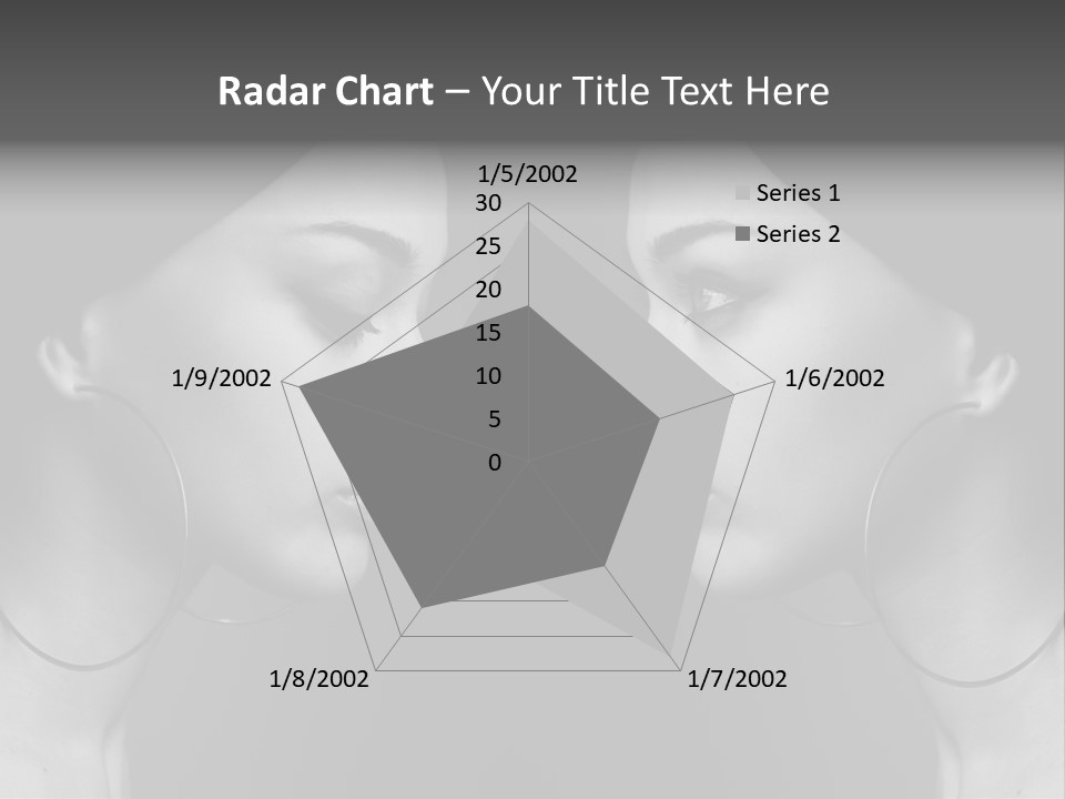 A Woman's Face Is Shown In Black And White PowerPoint Template