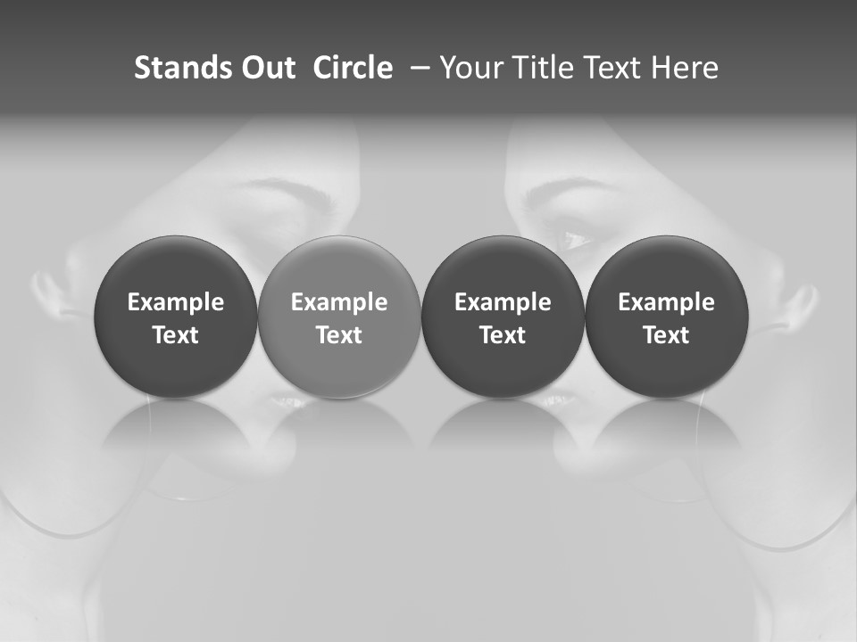 A Woman's Face Is Shown In Black And White PowerPoint Template