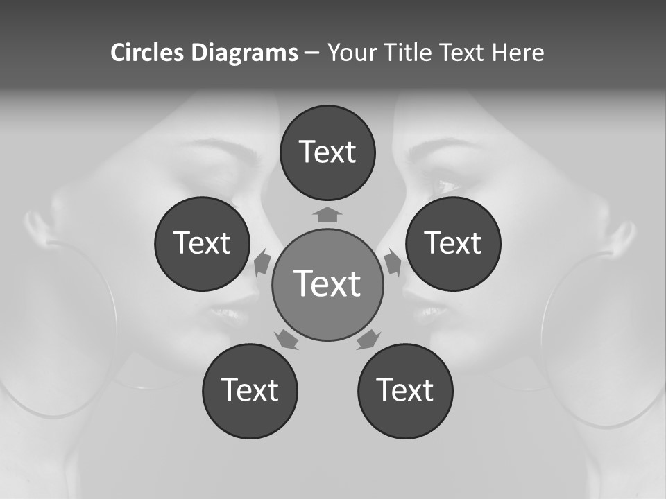 A Woman's Face Is Shown In Black And White PowerPoint Template