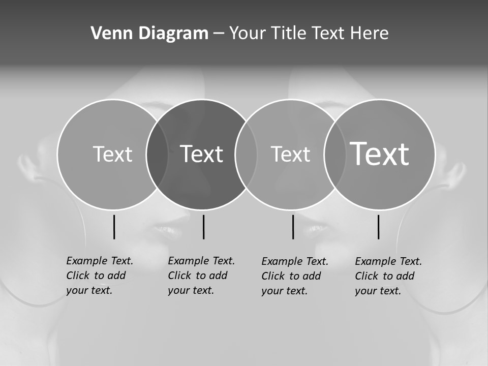 A Woman's Face Is Shown In Black And White PowerPoint Template