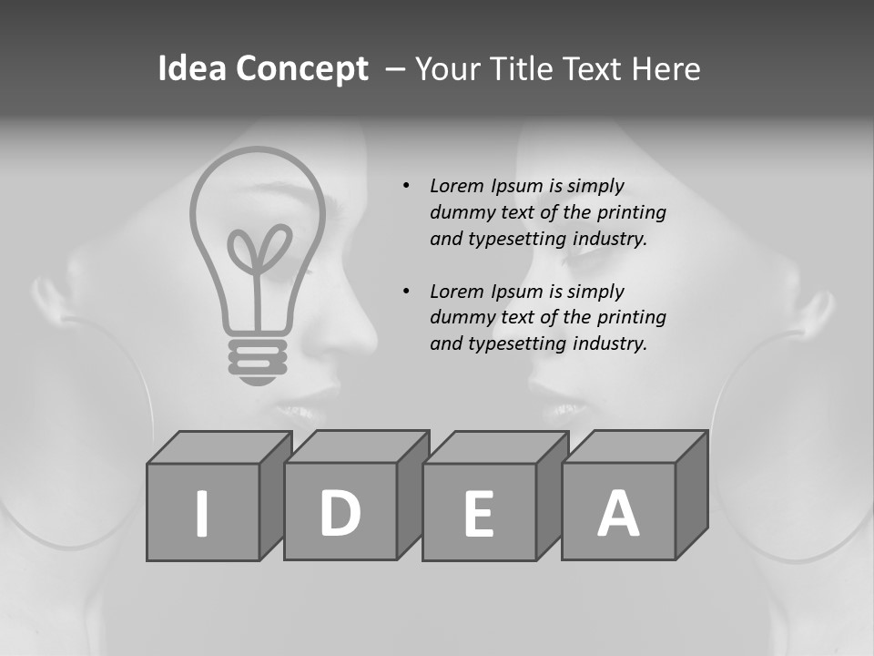 A Woman's Face Is Shown In Black And White PowerPoint Template