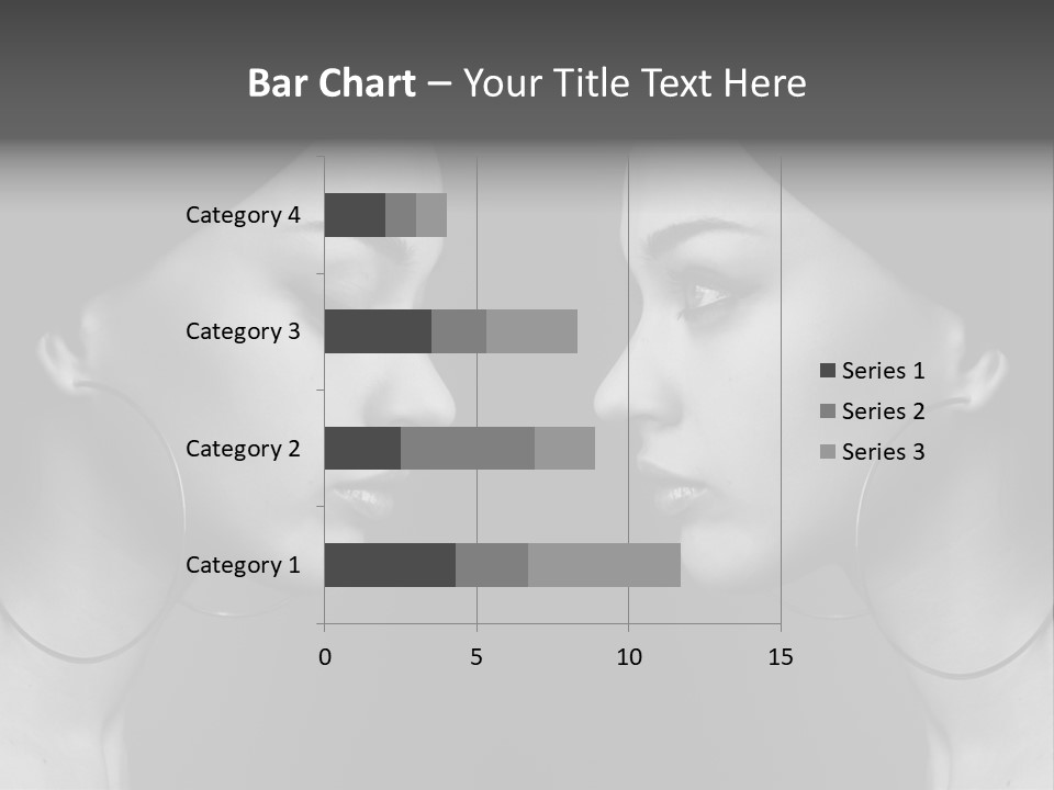 A Woman's Face Is Shown In Black And White PowerPoint Template