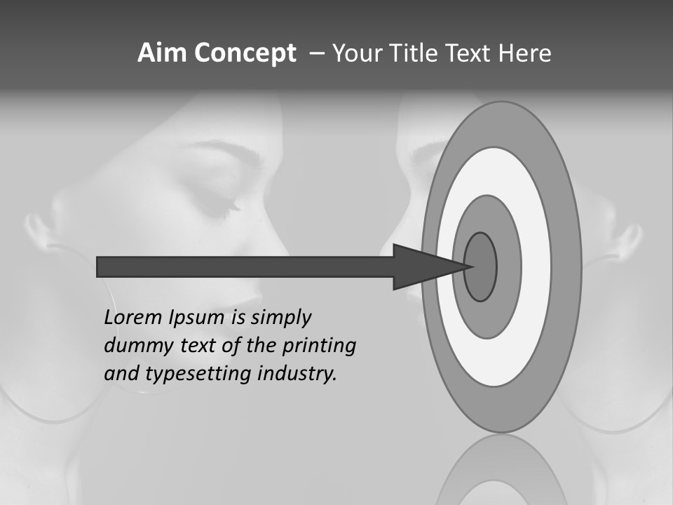 A Woman's Face Is Shown In Black And White PowerPoint Template