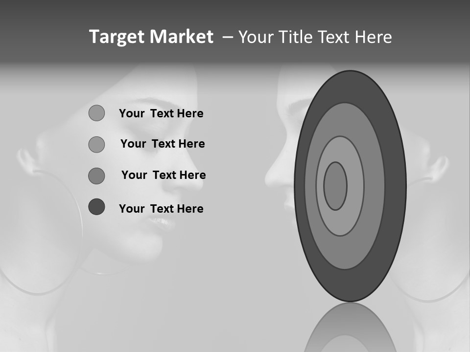 A Woman's Face Is Shown In Black And White PowerPoint Template