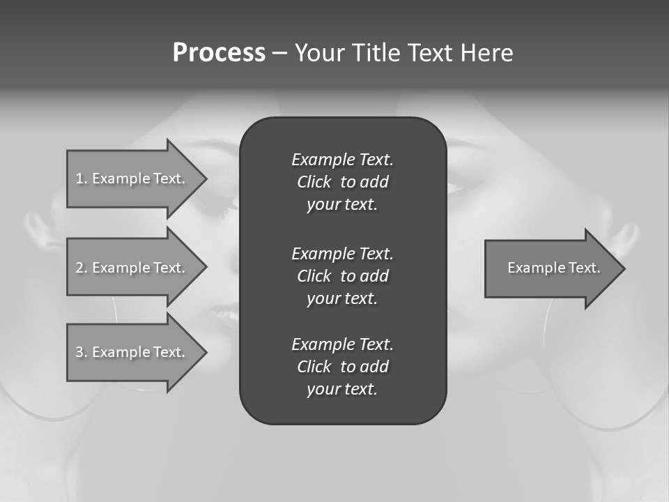 A Woman's Face Is Shown In Black And White PowerPoint Template