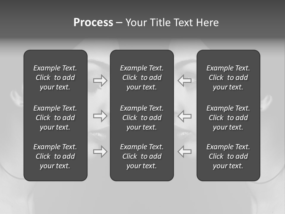 A Woman's Face Is Shown In Black And White PowerPoint Template
