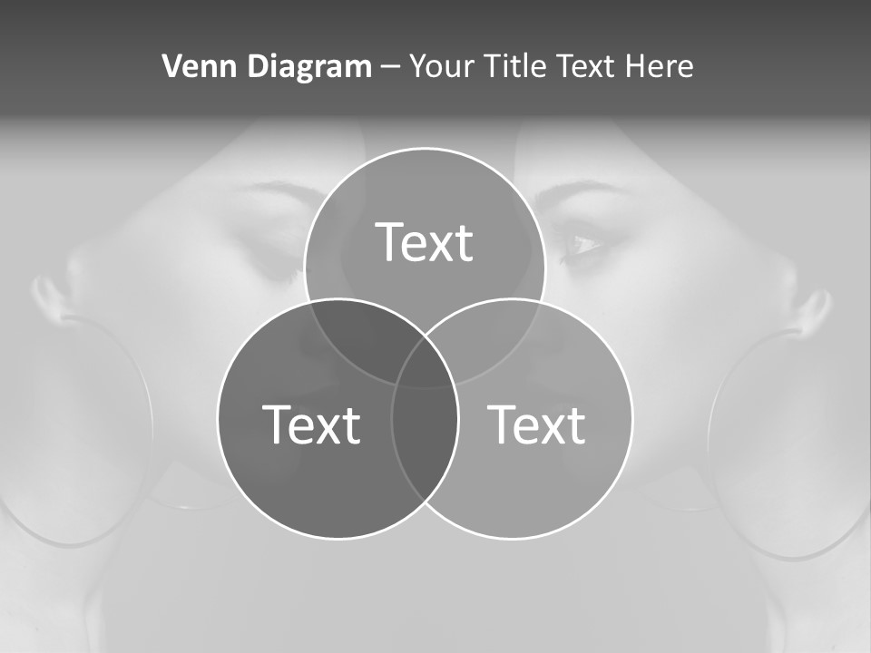 A Woman's Face Is Shown In Black And White PowerPoint Template