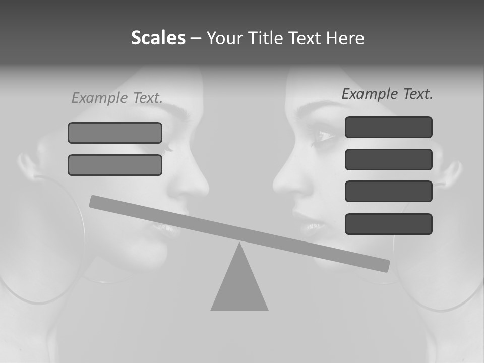 A Woman's Face Is Shown In Black And White PowerPoint Template