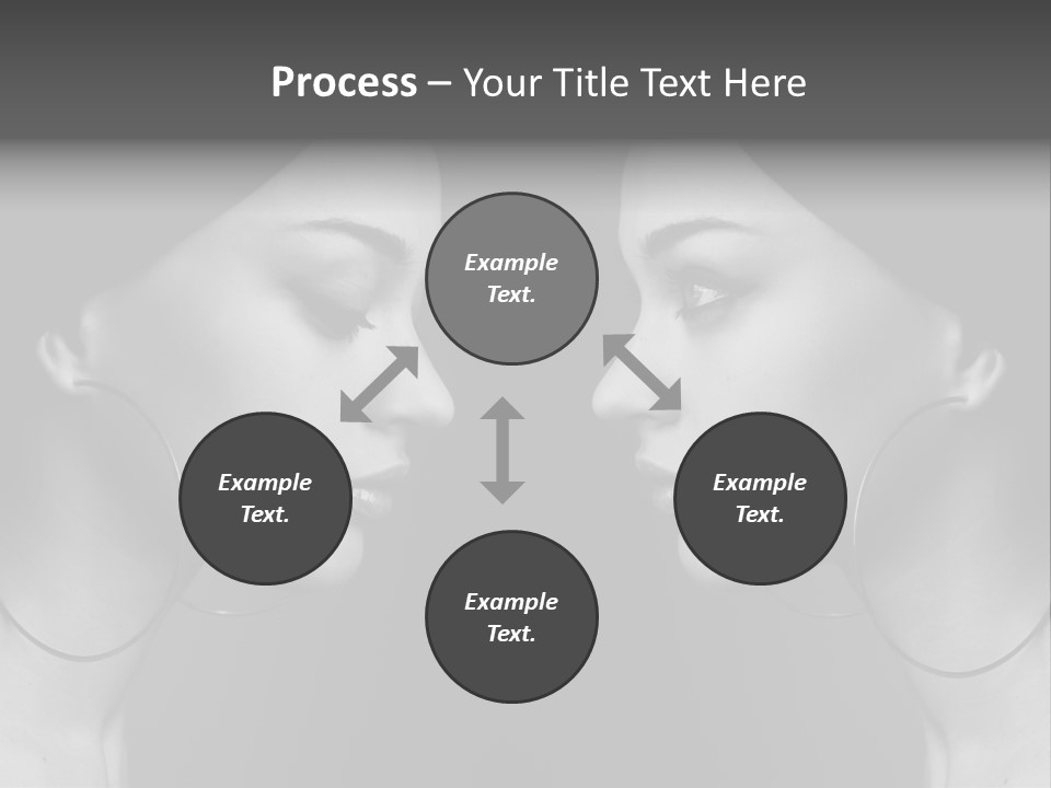 A Woman's Face Is Shown In Black And White PowerPoint Template