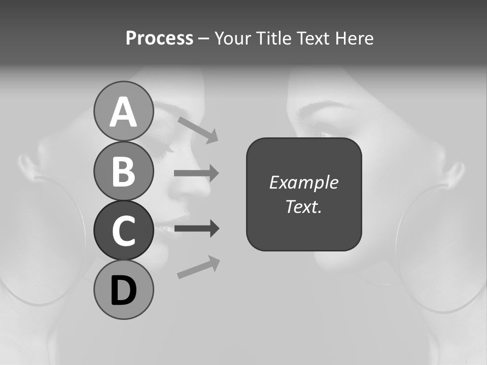 A Woman's Face Is Shown In Black And White PowerPoint Template