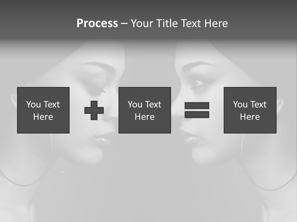 A Woman's Face Is Shown In Black And White PowerPoint Template