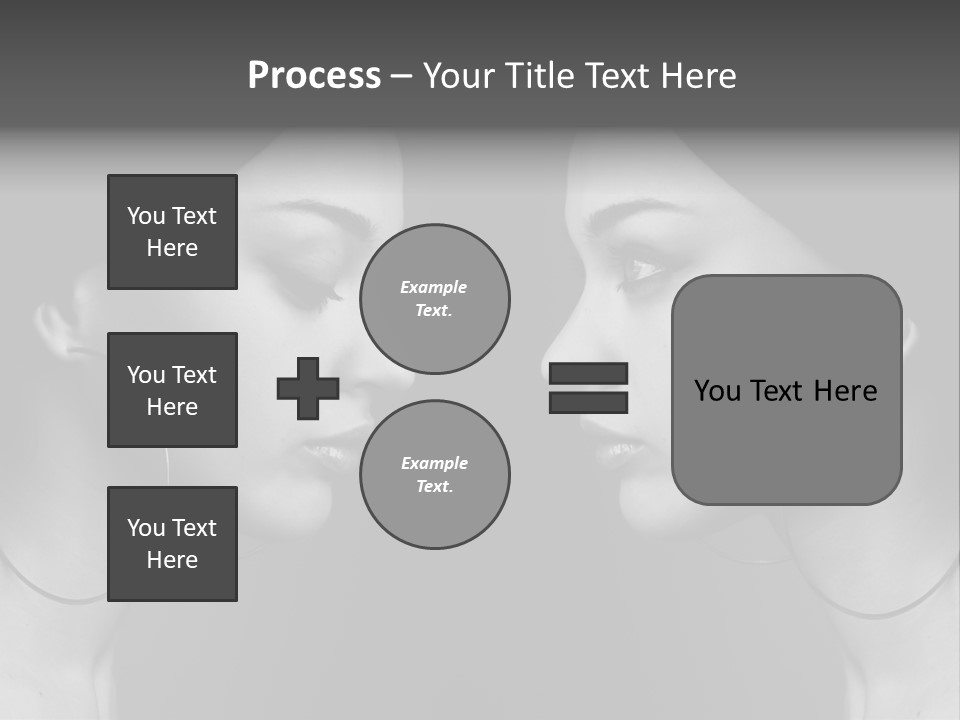 A Woman's Face Is Shown In Black And White PowerPoint Template