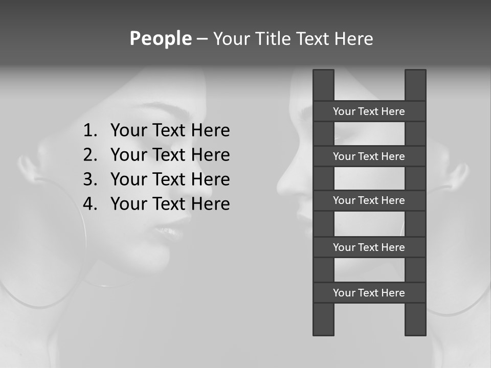 A Woman's Face Is Shown In Black And White PowerPoint Template