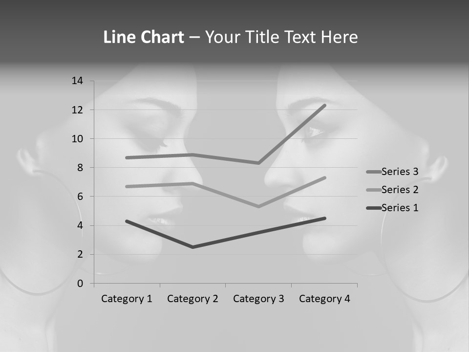 A Woman's Face Is Shown In Black And White PowerPoint Template