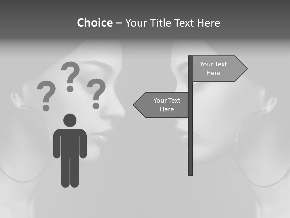 A Woman's Face Is Shown In Black And White PowerPoint Template