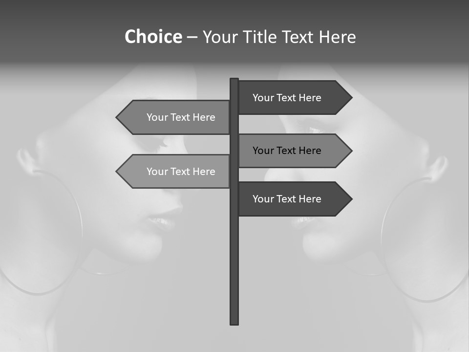 A Woman's Face Is Shown In Black And White PowerPoint Template