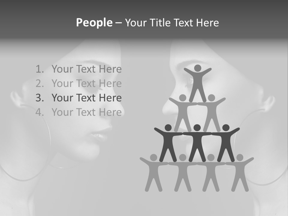 A Woman's Face Is Shown In Black And White PowerPoint Template