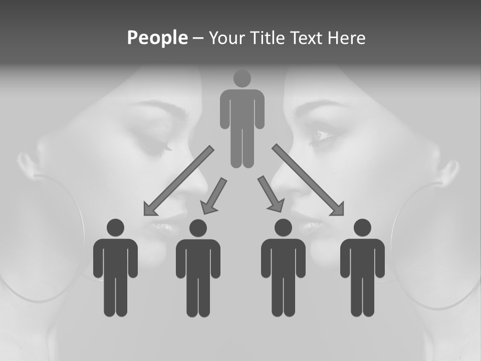 A Woman's Face Is Shown In Black And White PowerPoint Template