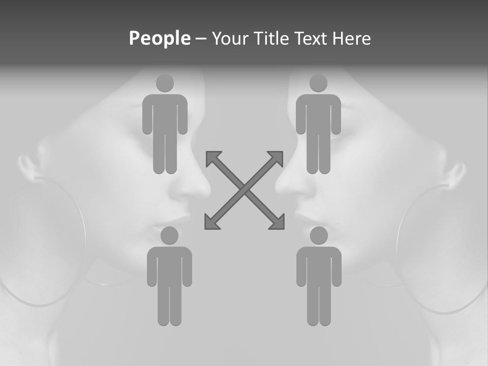 A Woman's Face Is Shown In Black And White PowerPoint Template