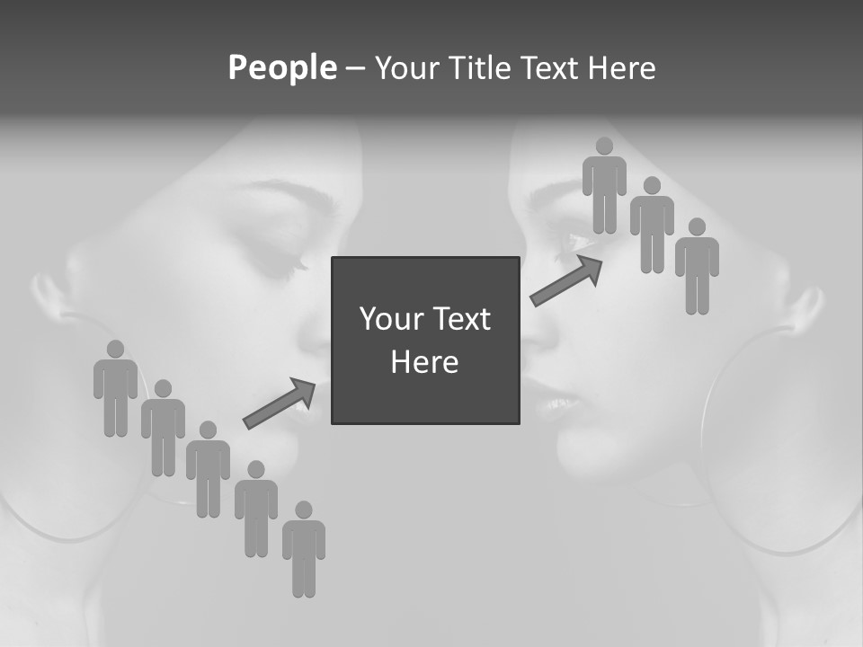 A Woman's Face Is Shown In Black And White PowerPoint Template
