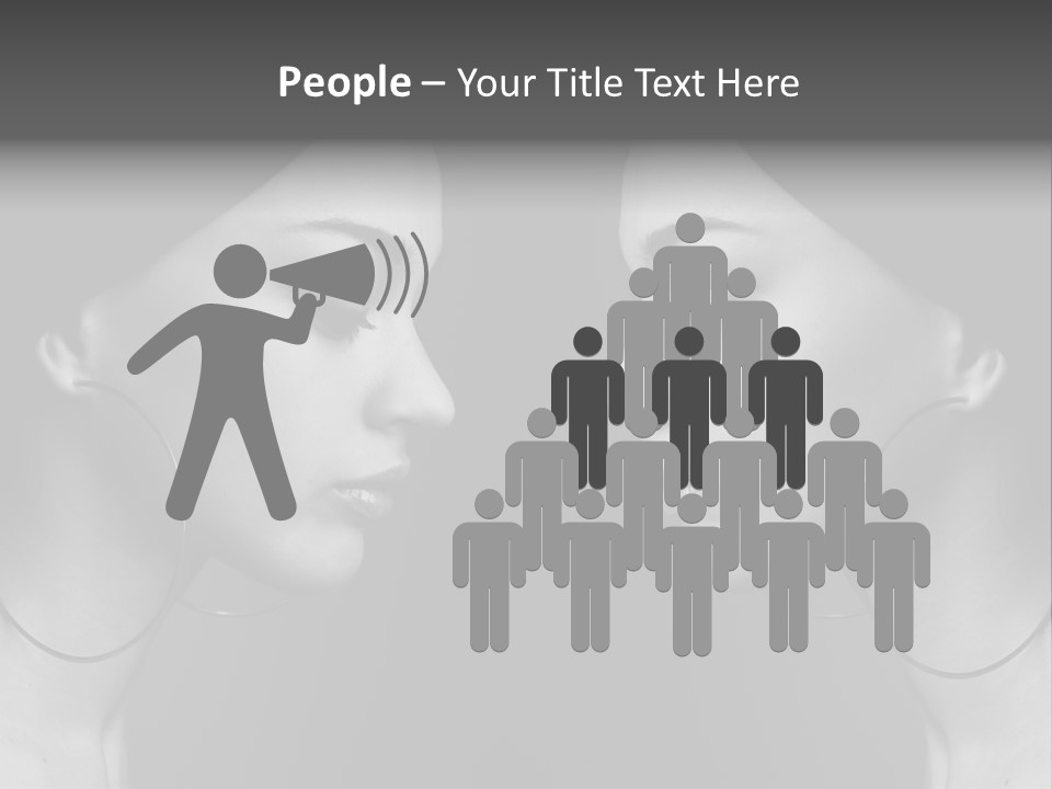 A Woman's Face Is Shown In Black And White PowerPoint Template