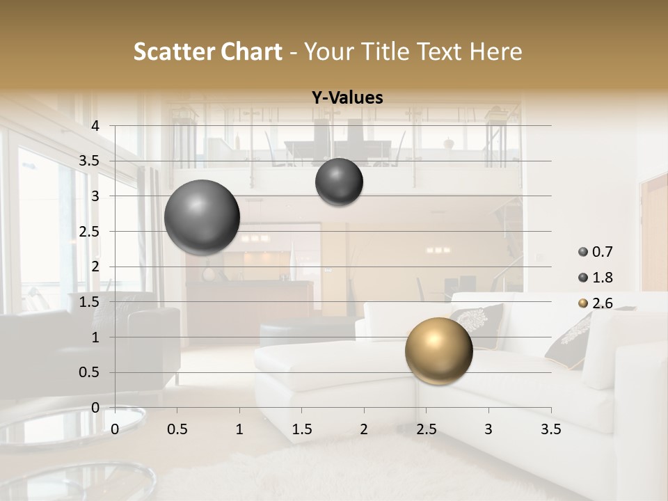 A Living Room Filled With Furniture And A Staircase PowerPoint Template