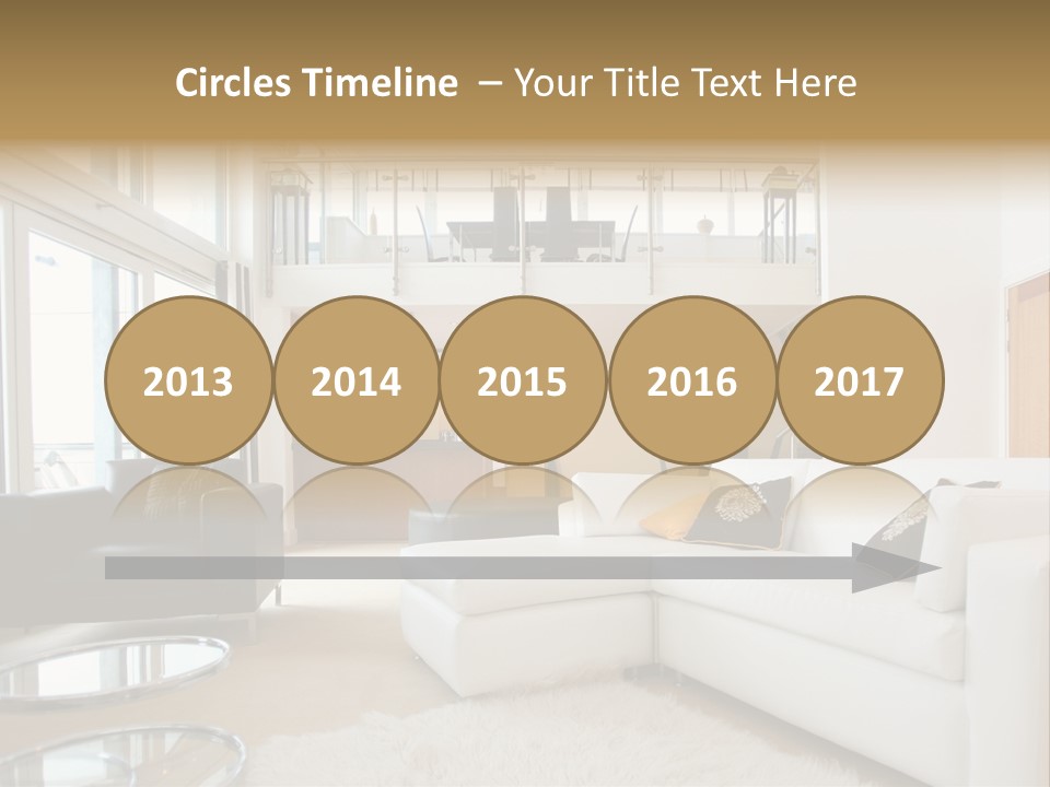 A Living Room Filled With Furniture And A Staircase PowerPoint Template