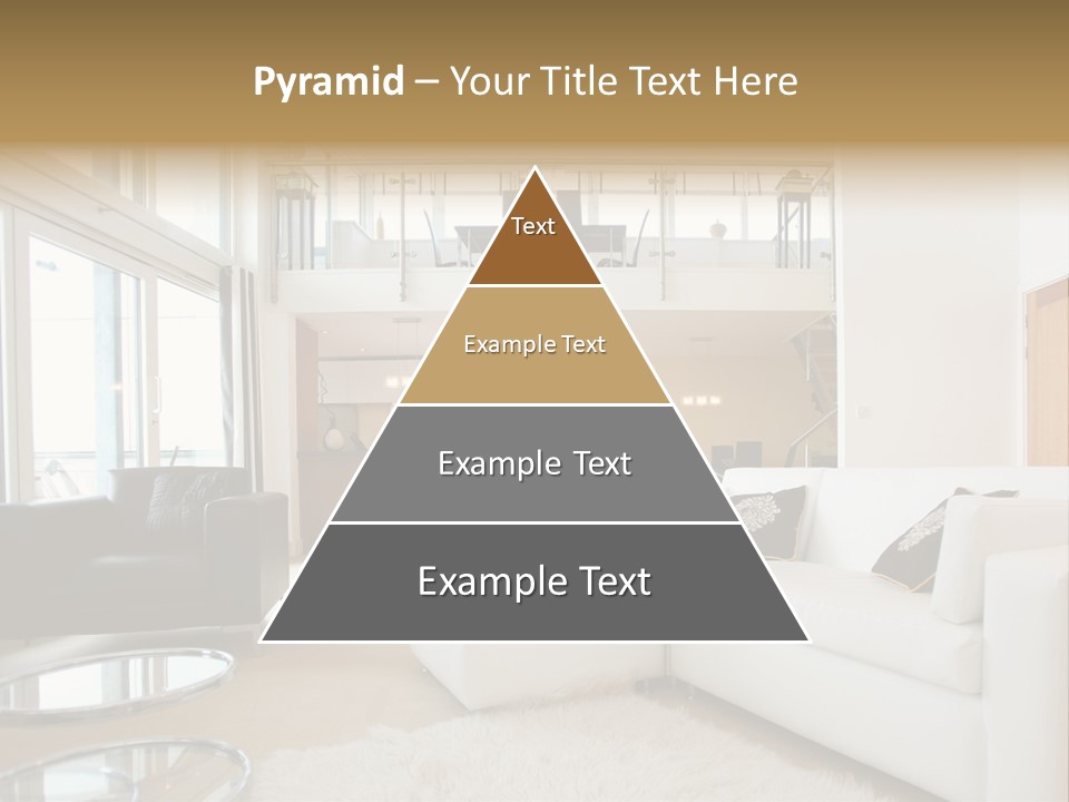 A Living Room Filled With Furniture And A Staircase PowerPoint Template