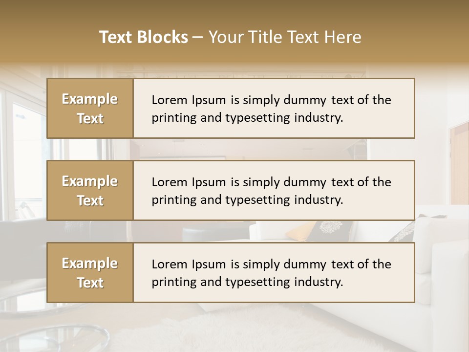A Living Room Filled With Furniture And A Staircase PowerPoint Template