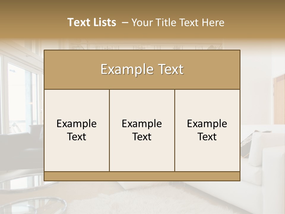 A Living Room Filled With Furniture And A Staircase PowerPoint Template