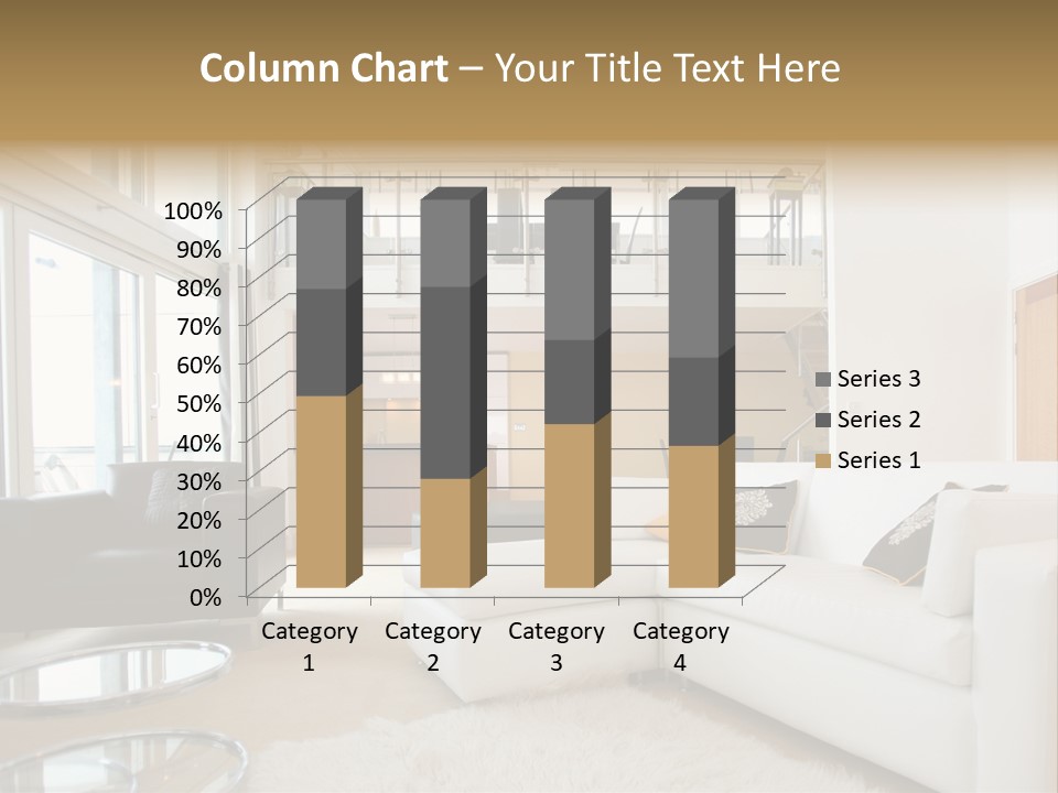 A Living Room Filled With Furniture And A Staircase PowerPoint Template