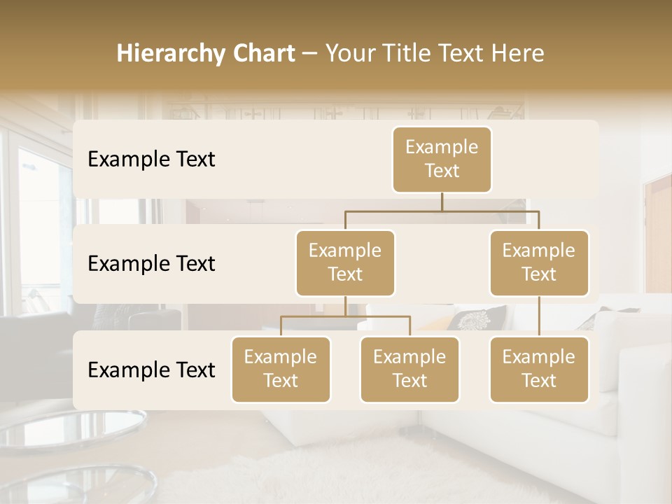 A Living Room Filled With Furniture And A Staircase PowerPoint Template