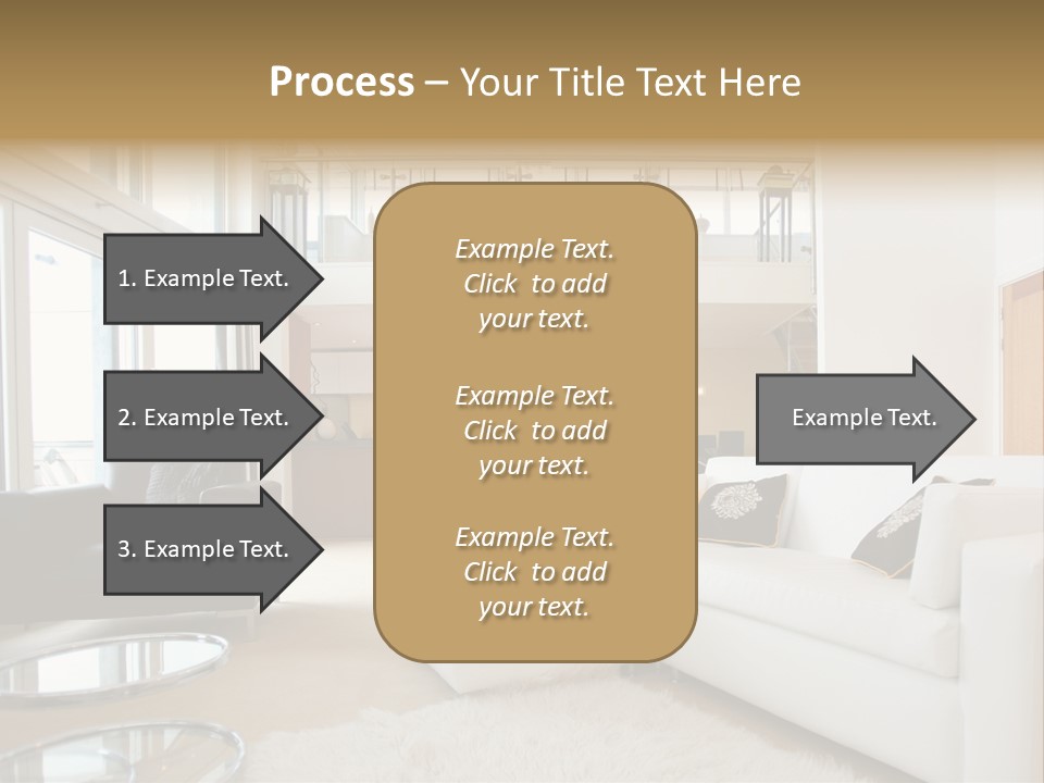 A Living Room Filled With Furniture And A Staircase PowerPoint Template