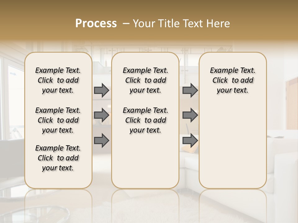 A Living Room Filled With Furniture And A Staircase PowerPoint Template