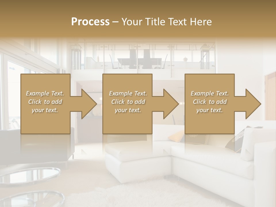 A Living Room Filled With Furniture And A Staircase PowerPoint Template