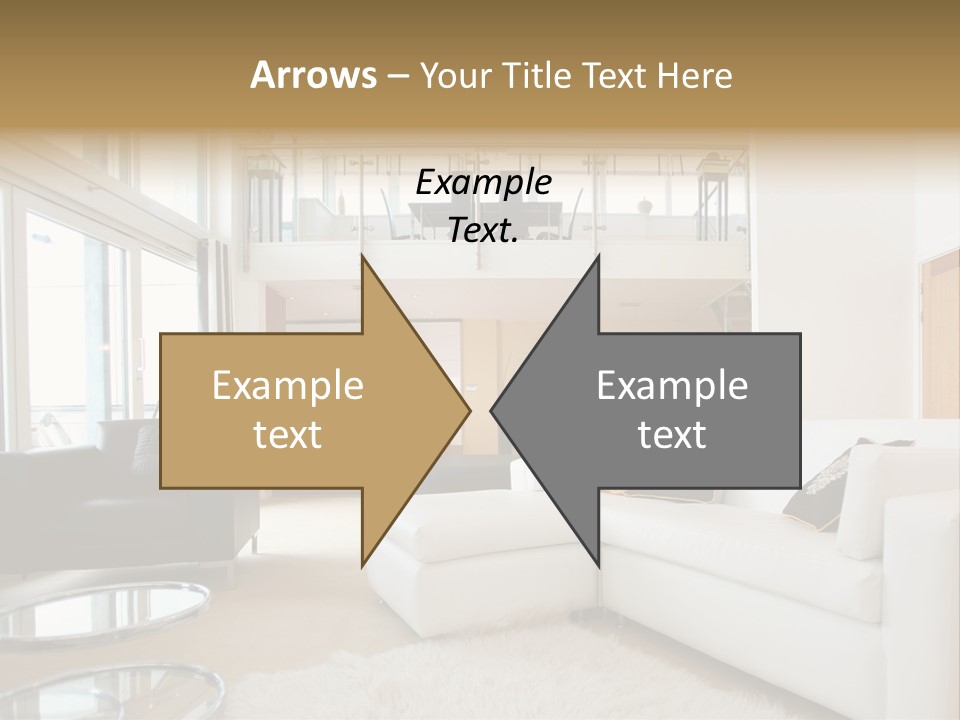 A Living Room Filled With Furniture And A Staircase PowerPoint Template