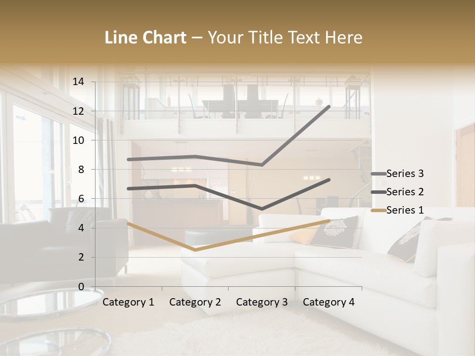 A Living Room Filled With Furniture And A Staircase PowerPoint Template