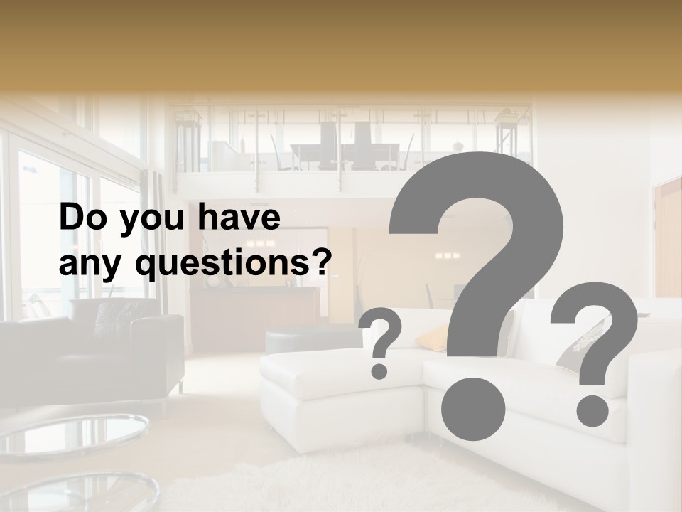 A Living Room Filled With Furniture And A Staircase PowerPoint Template