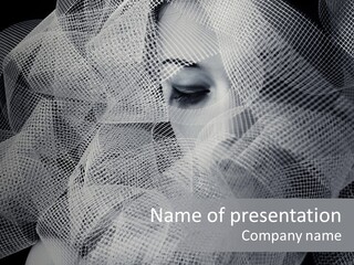 A Woman's Face With A Veil Over Her Head PowerPoint Template