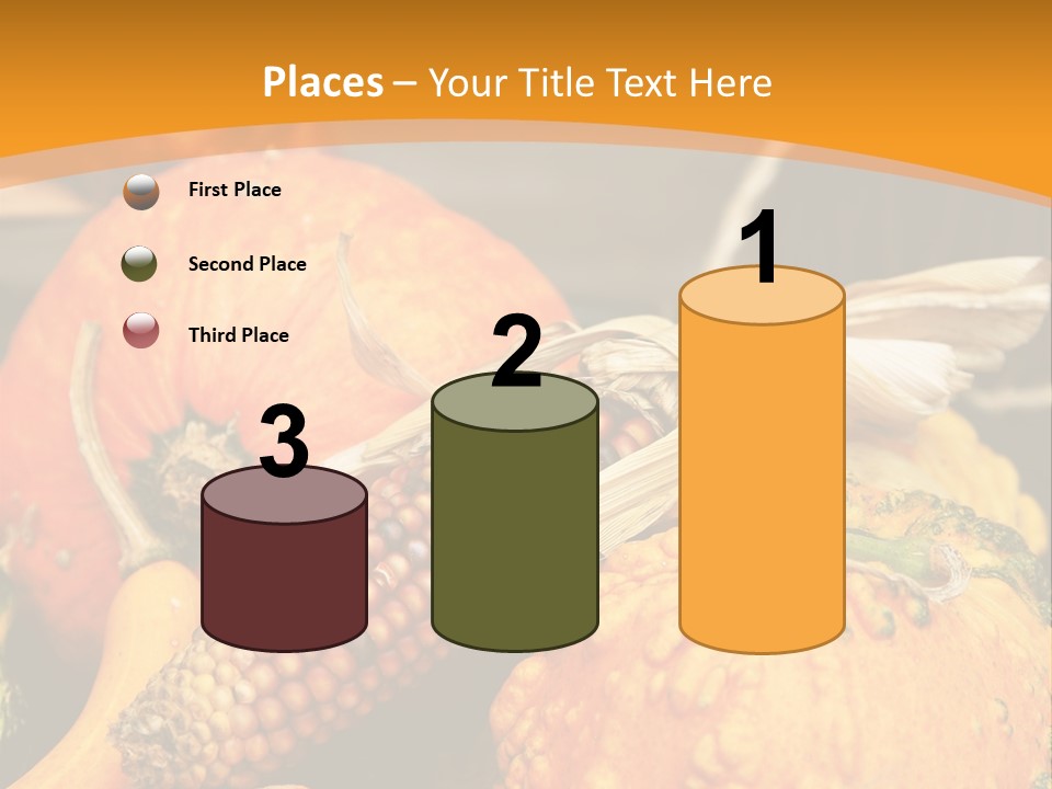 A Plate Of Pumpkins And Corn On A Table PowerPoint Template
