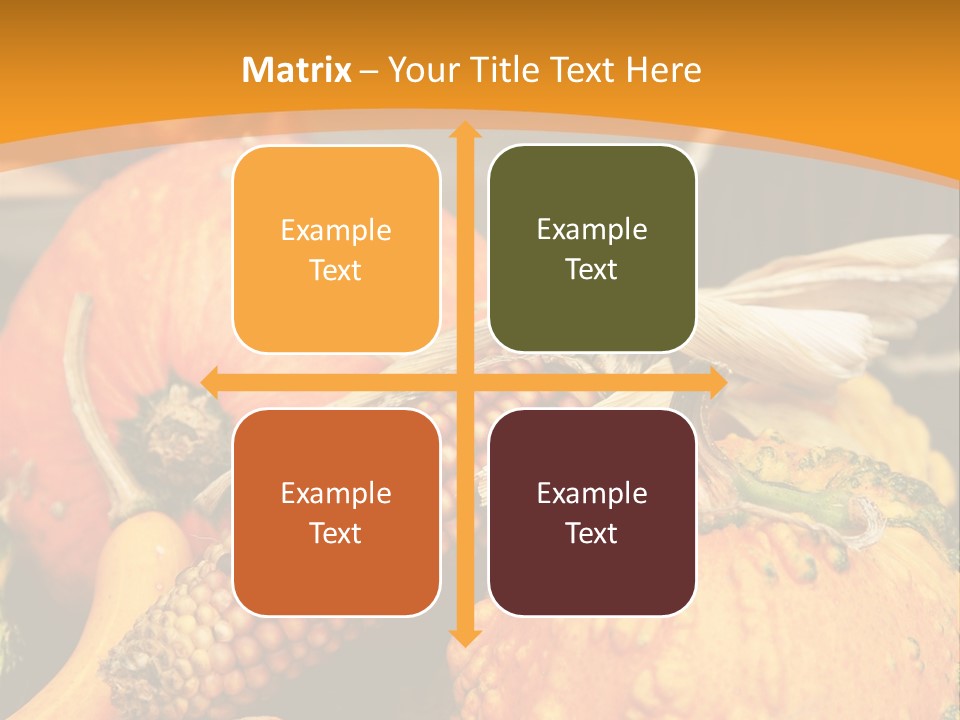 A Plate Of Pumpkins And Corn On A Table PowerPoint Template