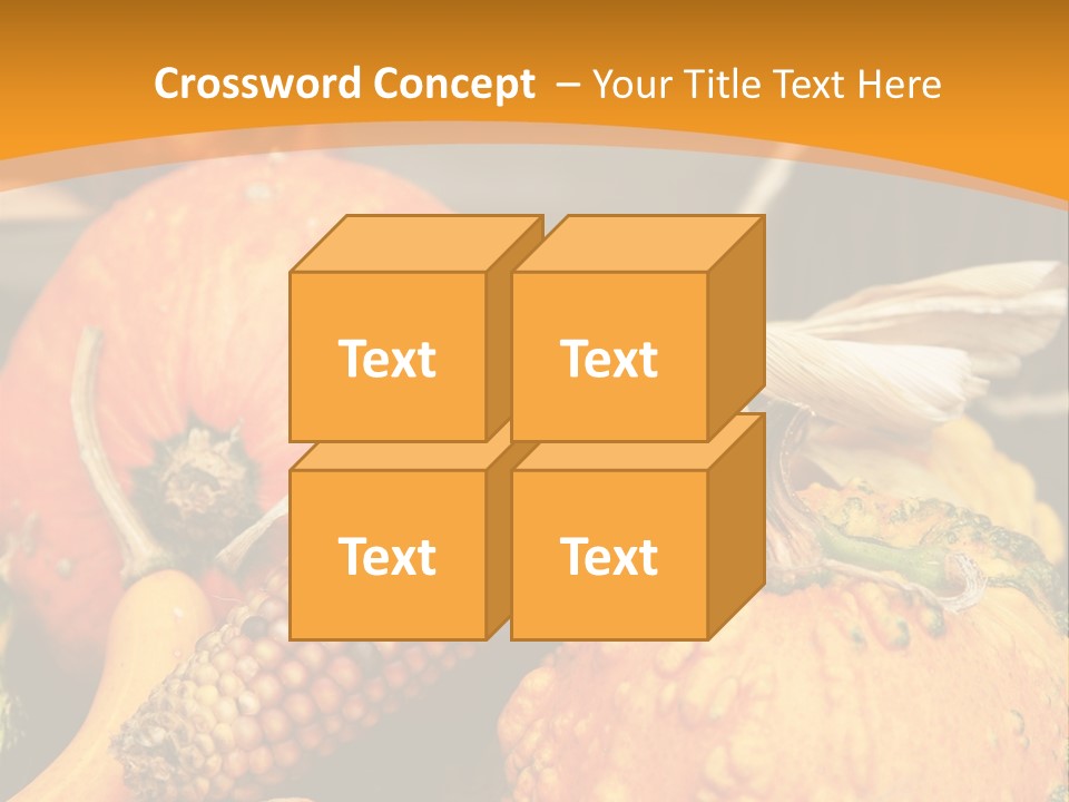 A Plate Of Pumpkins And Corn On A Table PowerPoint Template