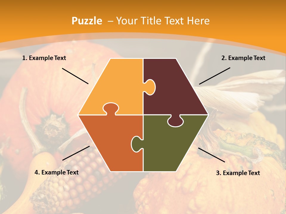 A Plate Of Pumpkins And Corn On A Table PowerPoint Template