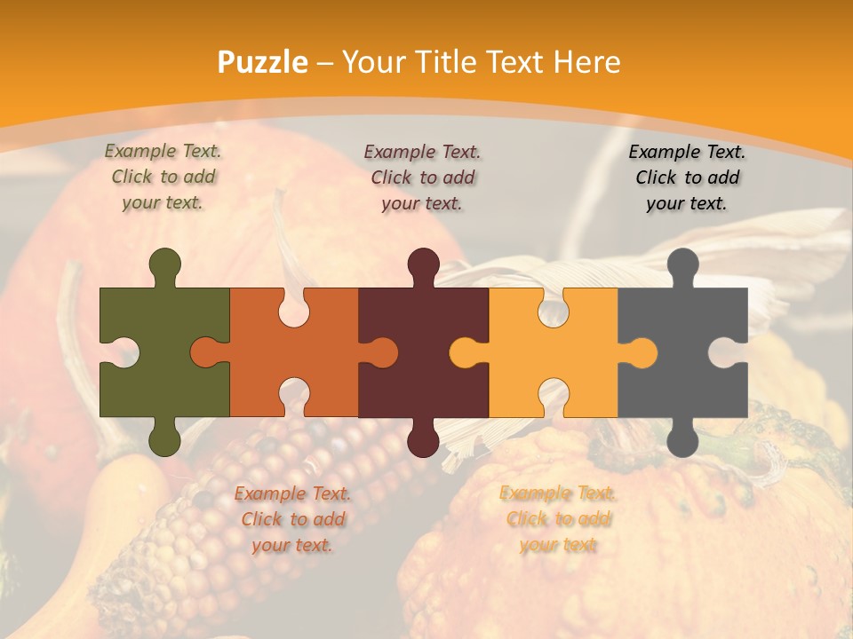 A Plate Of Pumpkins And Corn On A Table PowerPoint Template