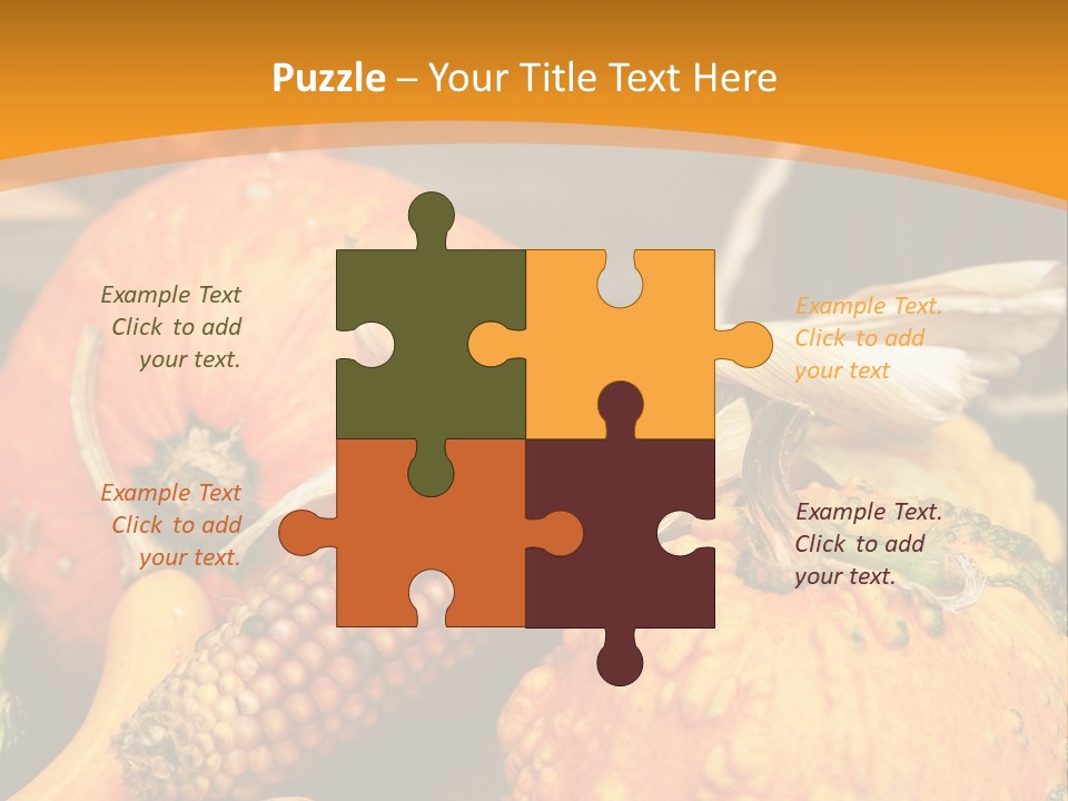 A Plate Of Pumpkins And Corn On A Table PowerPoint Template