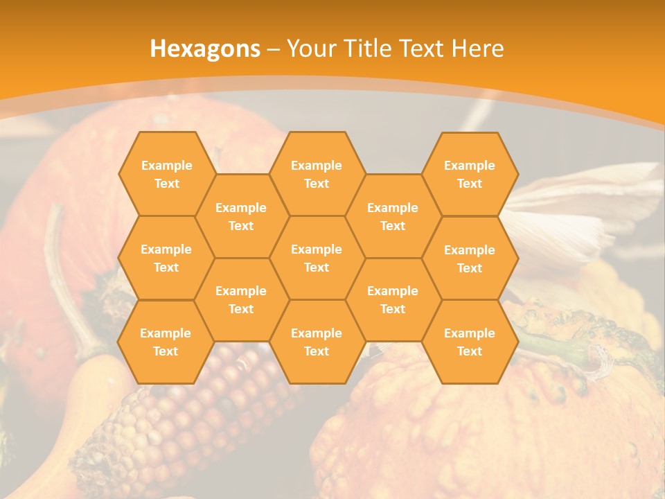 A Plate Of Pumpkins And Corn On A Table PowerPoint Template